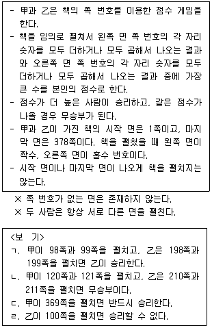 PSAT 2018년 1회 33번 문제 그림