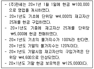 관세사 회계학 2016년 1회 6번 문제 그림