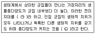자연생태복원기사 2016년 2회 4번 문제 그림