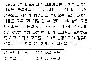 정보보안기사 2017년 1회 32번 문제 그림