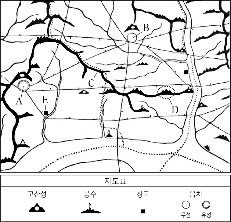 한국지리 2015년 4회 2번 문제 그림