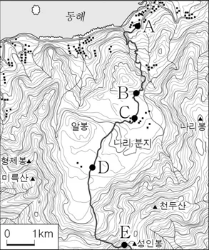 한국지리 2016년 5회 17번 문제 그림