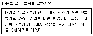 비서 2급 2013년 1회 14번 문제 그림