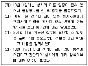 비서 2급 2014년 2회 13번 문제 그림