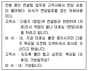 비서 3급 2013년 1회 10번 문제 그림