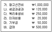 전산회계운용사 3급 2017년 3회 9번 문제 그림
