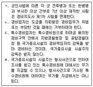 경비지도사 2차(경비업법(청원경찰법포함)) 2011년 1회 24번 문제 그림