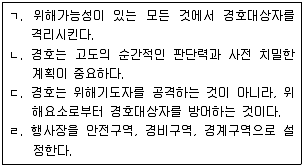 경비지도사 2차(일반)(경호학) 2018년 1회 3번 문제 그림