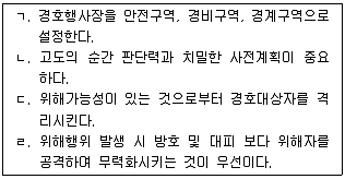 경비지도사 2차(일반)(경호학) 2019년 1회 7번 문제 그림