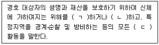 경비지도사 2차(일반)(경호학) 2023년 1회 1번 문제 그림