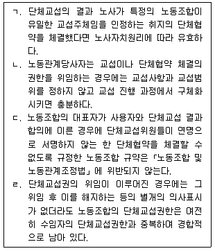 공인노무사 1차(노동법2) 2017년 1회 6번 문제 그림