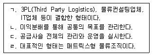 물류관리사 1교시 2020년 1회 12번 문제 그림