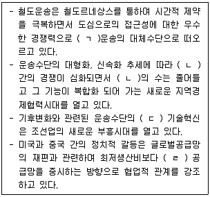 물류관리사 1교시 2023년 1회 42번 문제 그림
