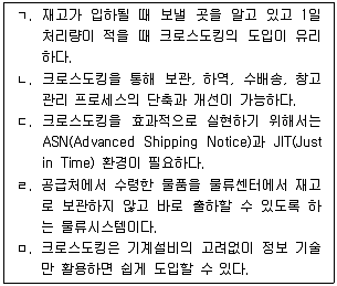 물류관리사 2교시 2012년 1회 21번 문제 그림