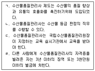수산물품질관리사 1차 2018년 1회 3번 문제 그림