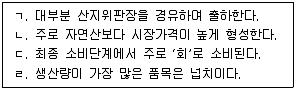 수산물품질관리사 1차 2024년 1회 33번 문제 그림