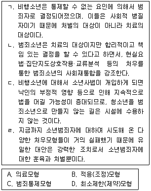 9급 국가직 공무원 교정학개론 2019년 1회 20번 문제 그림