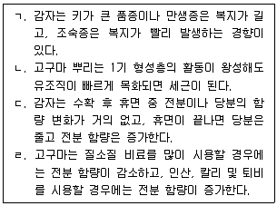 9급 국가직 공무원 식용작물 2024년 1회 18번 문제 그림