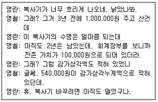 9급 국가직 공무원 회계원리 2008년 1회 20번 문제 그림