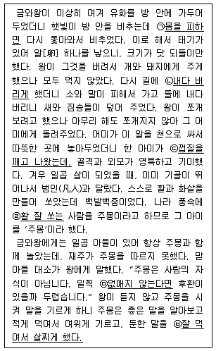 9급 지방직 공무원 국어 2020년 1회 20번 문제 그림