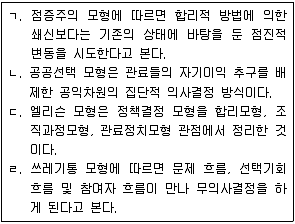 9급 지방직 공무원 행정학개론 2011년 1회 8번 문제 그림