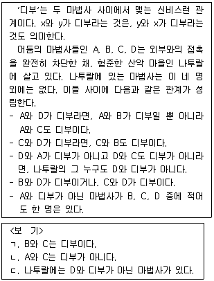 PSAT 언어논리 2015년 1회 13번 문제 그림