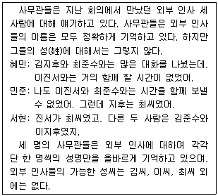 PSAT 언어논리 2015년 1회 33번 문제 그림