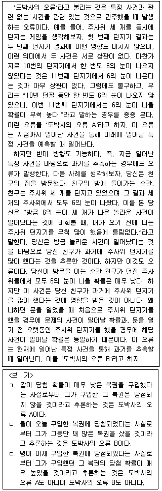 PSAT 언어논리 2016년 1회 26번 문제 그림