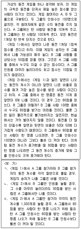 PSAT 언어논리 2019년 1회 27번 문제 그림