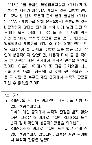 PSAT 언어논리 2019년 1회 34번 문제 그림