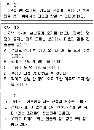 PSAT 언어논리 2022년 1회 20번 문제 그림